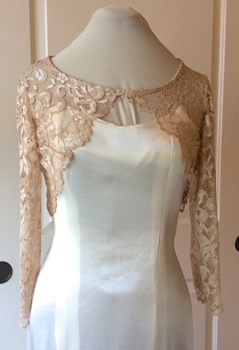 Stretch Lace Wedding/prom Shrug/bolero/jacket in Champagne Etsy