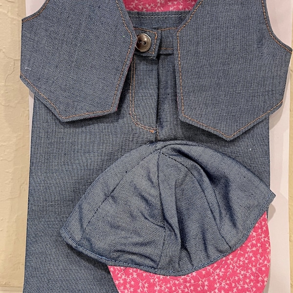 Jeans Vest and Cap outfit   for 18" Doll like American Girl