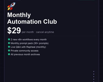 Monthly Automation Club | 2 n8n Workflows, AI Prompts, Live Q&A