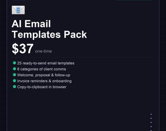 AI Business Email Templates Pack | Client Communication, Onboarding (Instant Download)