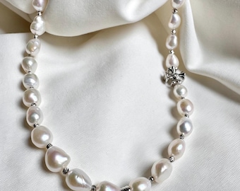 14.5" Freshwater Baroque Pearl Star Pendant Necklace