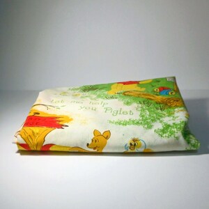 Vtg Winnie Pooh Twn Fit Sheet Sears Robuck Elastic Stretched Patched