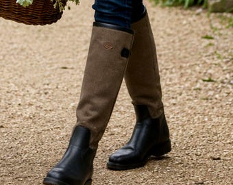 Le Chameau Zena Herringbone Tweed Gummistiefel Damen US7.5