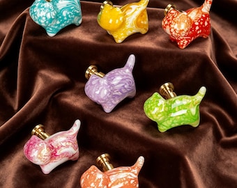 Colorful Cabinet Knobs, Resin Cat Drawer Pulls , Animal Dresser Knobs, Unique Cupboard Handles