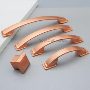 Rose Gold Cabinet Pulls Copper Drawer Handles, Kitchen Cupboard Door Knobs Handles, Furniture Hardware