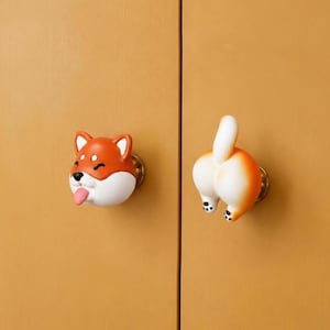 Animal Resin Drawer Knobs | Dog Panda Pig Bear Cabinet Pulls | Funny Knob Hardware