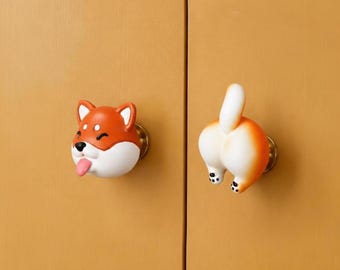 Animal Resin Drawer Knobs | Dog Panda Pig Bear Cabinet Pulls | Funny Knob Hardware