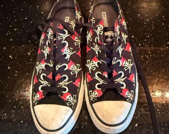RARE COLLECTOR’S MTV Jackass Converse All Star Low Top Skull Crutches M6/W8