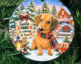 Personalized Pet Christmas Ornament, Custom Pet Portrait, 3" Holiday Ornament