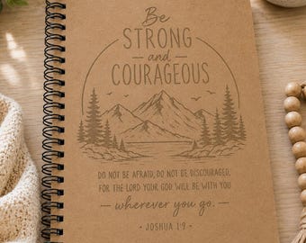 Joshua 1:9 Christian Journal, Bible Study Notebook, Faith Gift for Men and Women
