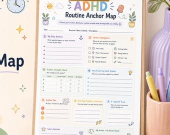 ADHD Routine Anchor Map Printable for Daily Routine Planning and Habit Cues