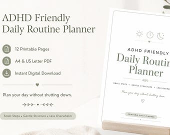 ADHD-vänlig daglig rutinplanerare utskrivbar PDF för vuxna Brain Dump