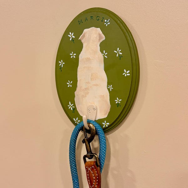 Personalized Hand-Painted Pet Leash Holder