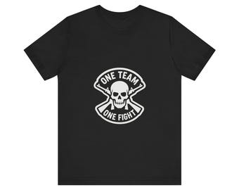 One Team One Fight Skull T-Shirt | Monochrome Crew Neck Tee