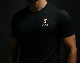 SABLE Athletic Tee | Minimal Chest Mark | Dark Streetwear Short Sleeve Crew Neck Unisex