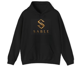 Sable Logo Hoodie | Gold Monogram S, Black Pullover