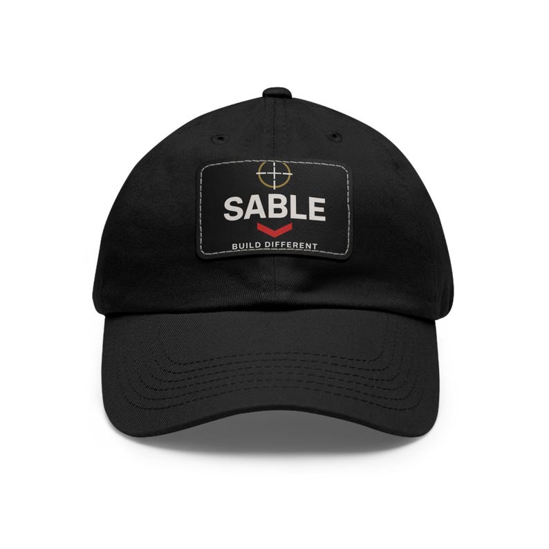 SABLE Black Structured Cap | Build Different Gold Crosshair Logo Hat image 8