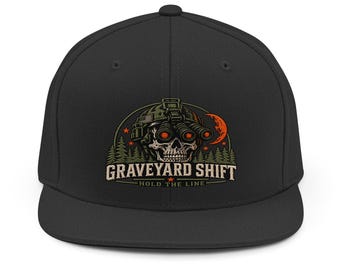 Graveyard Shift Skull Helmet Hat | Night Forest Moon Snapback