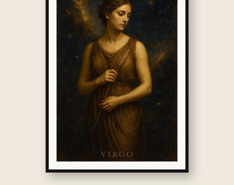 Virgo Zodiac Wall Art | Celestial Constellation Print | Digital Download PNG | Instant Printable