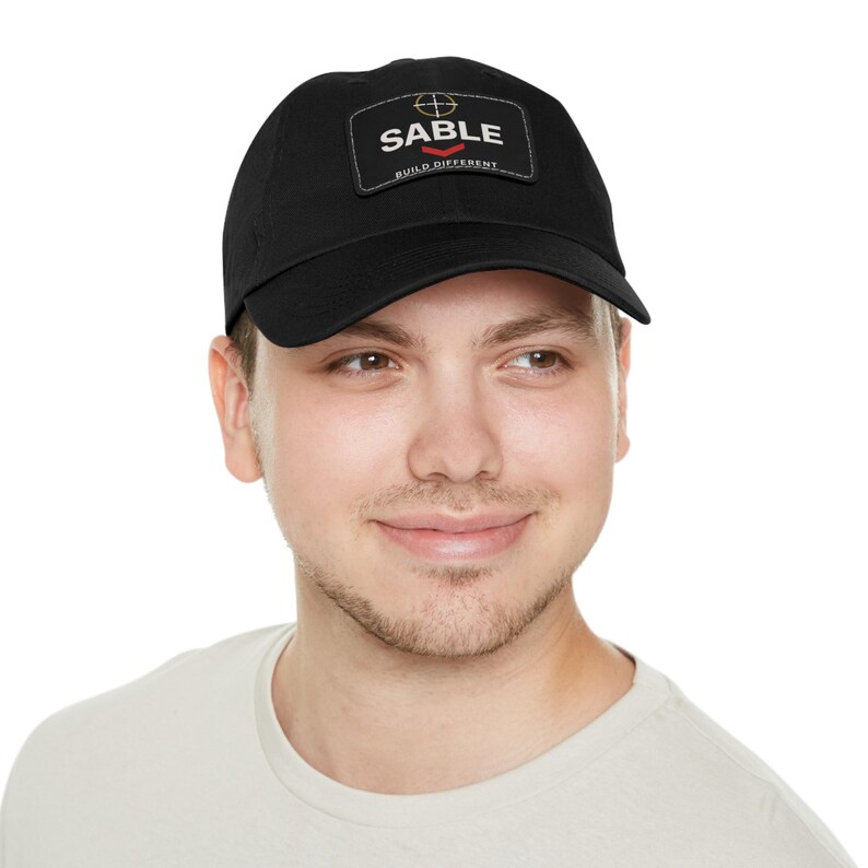 SABLE Black Structured Cap | Build Different Gold Crosshair Logo Hat image 11