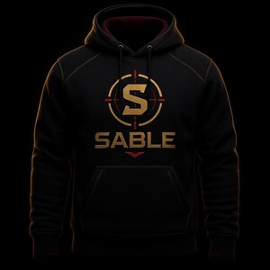 SABLE Command Hoodie | Dark Military Streetwear | Minimal Logo Pullover Unisex image 3