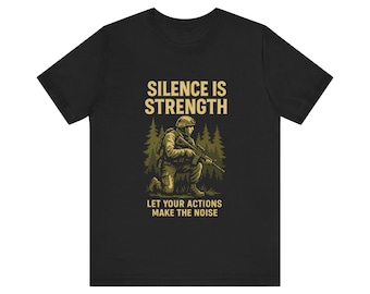 Silence Is Strength Soldier T-Shirt | Woodland Military Graphic Tee
