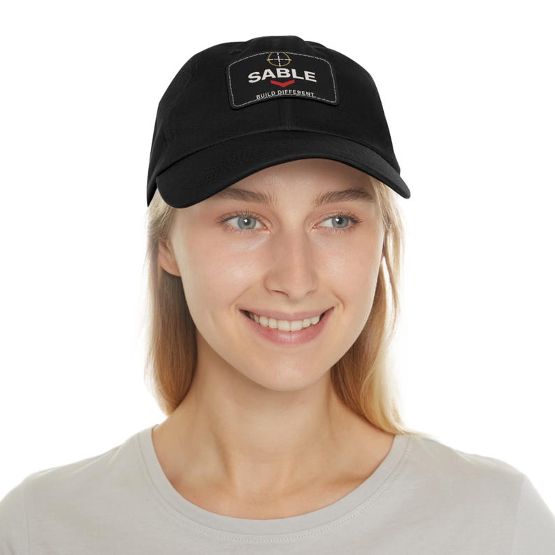 SABLE Black Structured Cap | Build Different Gold Crosshair Logo Hat image 10