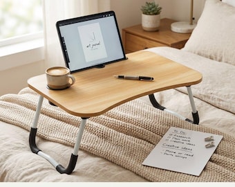 Adjustable Folding Bed Desk | Laptop Tray Table for bed | Crafting & Study Lap Desk | Portable Food Tray Notebook Holder
