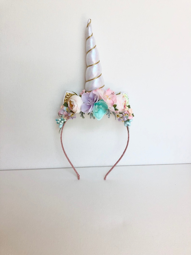Gold Unicorn Headband Unicorn Flower Crown Unicorn Birthday | Etsy