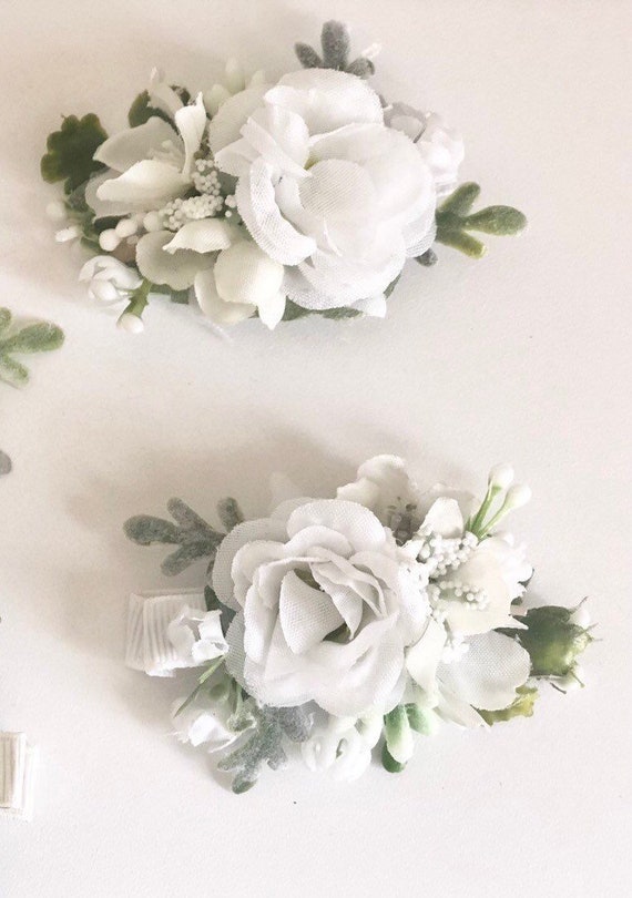 White Flower Hair Clip Kids Hair Clip Baby Hair Clip No Etsy