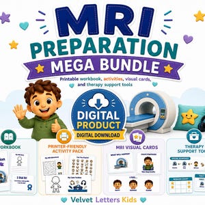 MRI Prep Mega Bundle for Autism & ADHD Sensory Friendly Visual Schedule Social Story Kit Hospital Visit Therapy Tools Digital Download PDF