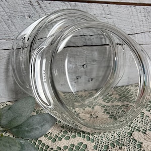 Two Vintage Pyrex Clear Glass Lid 682-C  * Flat Top Double Handle Replacement for 022
