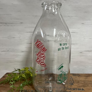 Vintage Shady Side Dairy Glass Milk Bottle Dallas, PA * One Quart * Farm House