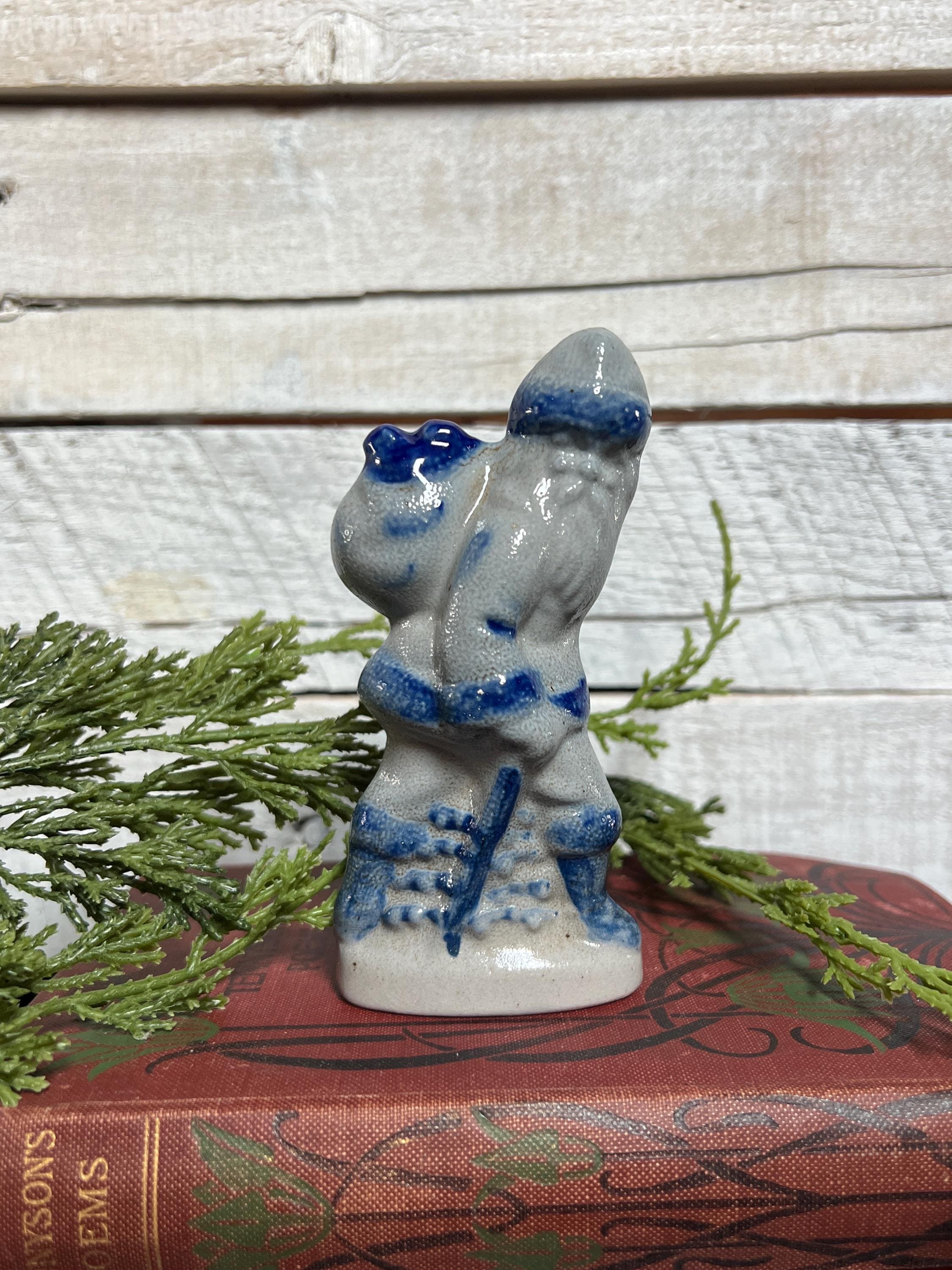 Salt Glaze Blue Santas - Etsy