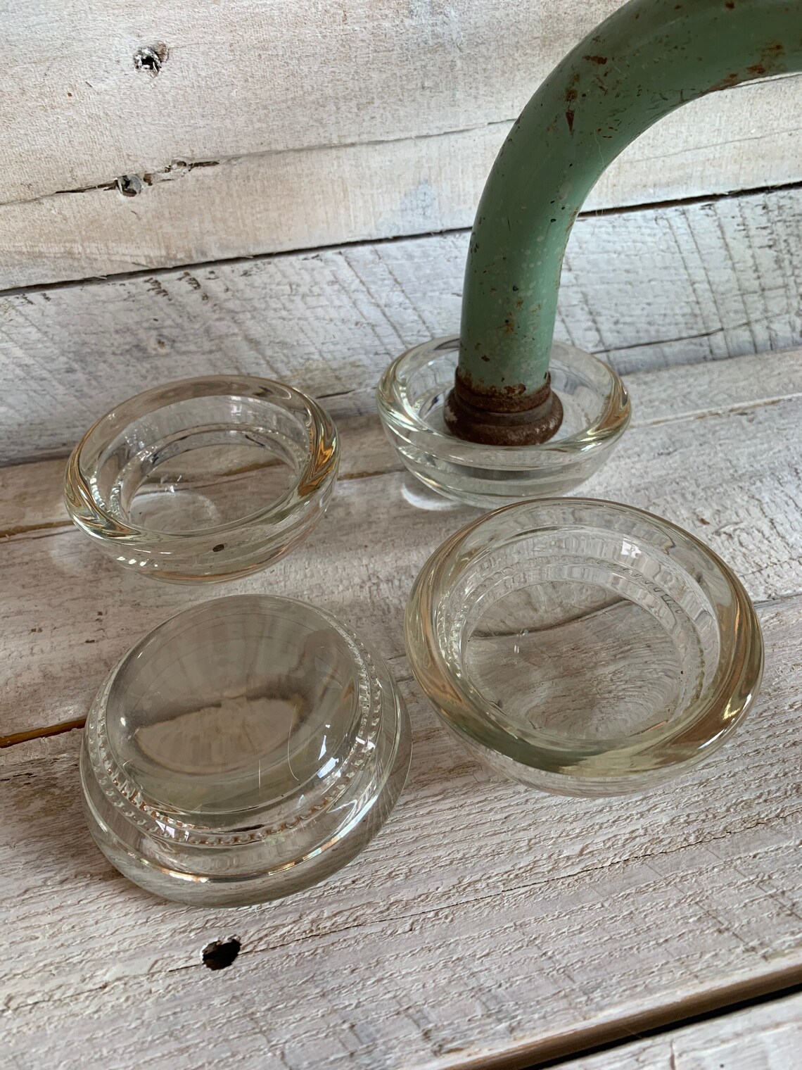 Vintage Glass Furniture Casters set of 4 Etsy