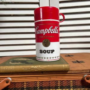 Vintage Campbells Soup Fuel for Fitness / Soup is Good Food Thermos 80s  VG