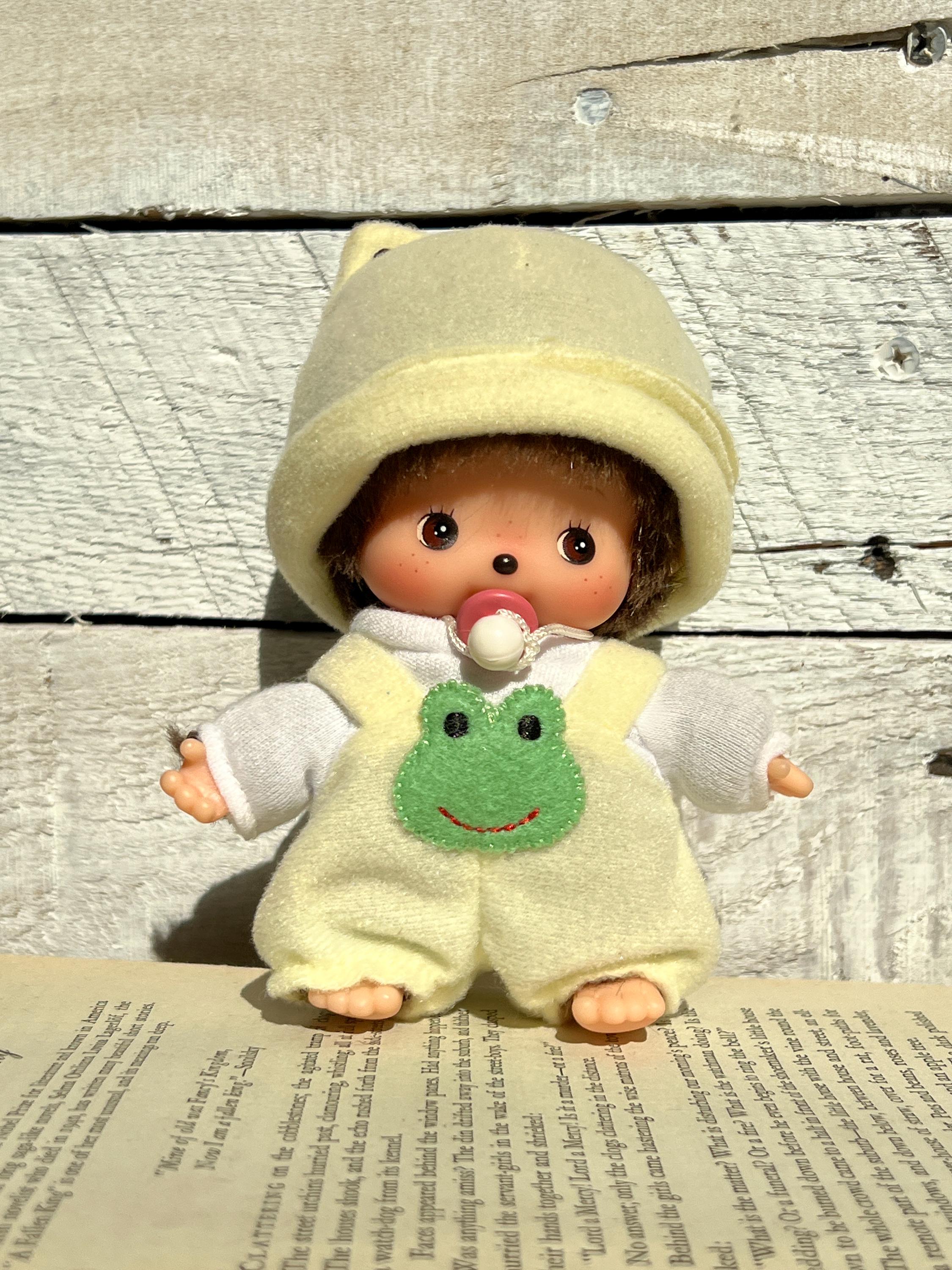 My First Zoo Bebichhichi Push Doll Frog Embroidered Patch Rompers