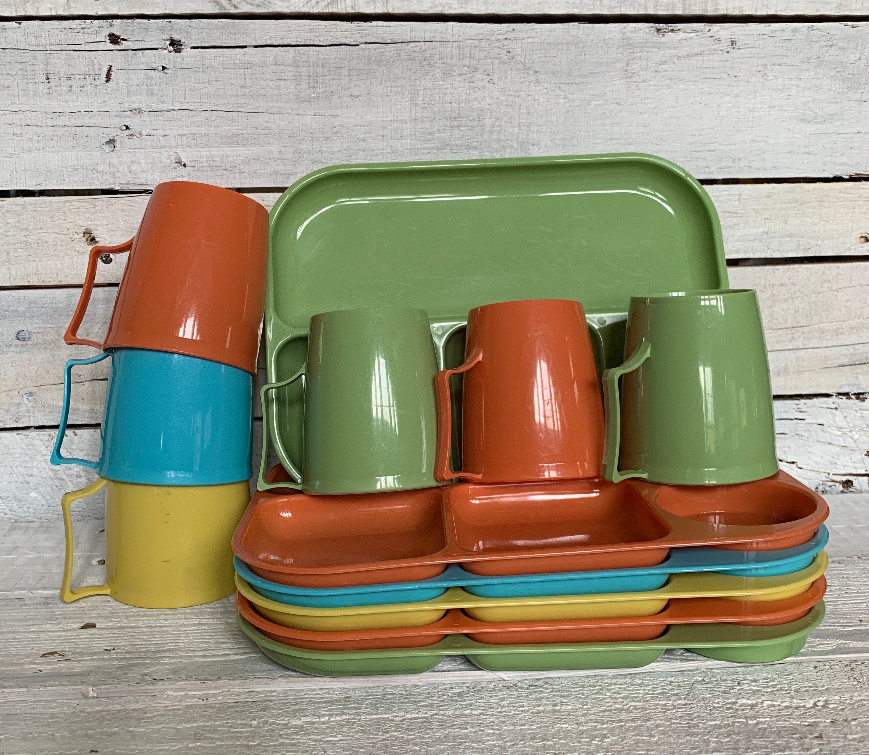 Colonial Plastics Co 12 PC Plastic Snack Trays/cups/plates Etsy