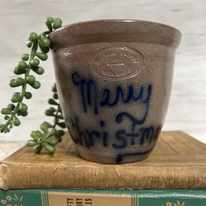 Beaumont Brothers BBP Pottery Merry Christmas Vessel Crock * salt glazed 1988