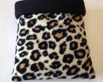 Leopard Print Fleece Snuggle Sack~Small Pet~Bed~Burrow~Warmer~Hedgehog- Guinea Pig~Sugar Glider~Hamster~Cave~Cuddle Cup~Bonding Pouch