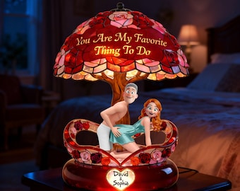 Personalized Couple Acrylic Light Box, Custom Romantic Lamp with Names & Quote, Anniversary Valentine's Day Gift for Him Her