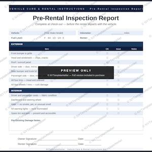 Car Rent Service Forms Kit | Turo-Sharing, Schadenslogbuch (PDF)