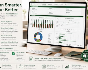 Planer finansowy w programie Excel: śledzenie budżetu, cele oszczędnościowe, wartość netto (wersja cyfrowa)