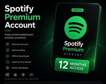 12-miesięczna subskrypcja Spotify Premium | 1 rok dostępu Premium | Szybka dostawa
