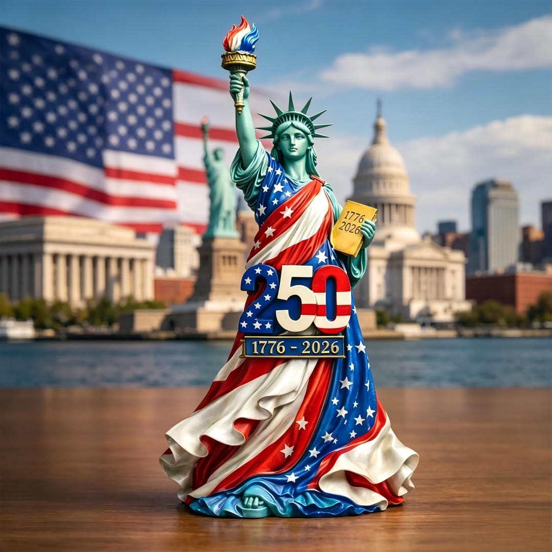 3D 250th Anniversary Statue of Liberty Figurine, 1776-2026 Patriotic ...