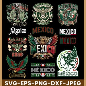 Mexico Soccer Logo SVG Png, Soccer svg, Mexican Soccer, Football SVG Layered Vector Files, Cricut cut files, Dxf,Eps,Digital Download