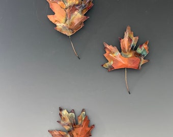 Metal (Copper)Oak Leaf,wall decor, decor,wall art,hand made decor,fall decor, nature decor,metal wall decor,tree decor,wall art,sculpture