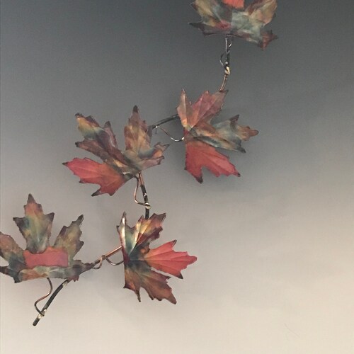 Copper Maple Leaf Metal Wall Sculpture, Home Decor