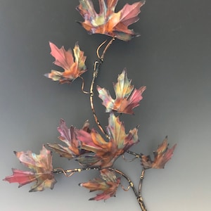 Copper Maples leaf, Metal Sculpture, metal Wall Art, Wall Art, leaf, metal tree, metal sign, metal decor, metal art, home decor, metal leaf