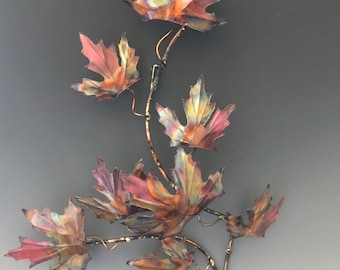 Copper Maples leaf, Metal Sculpture, metal Wall Art, Wall Art, leaf, metal tree, metal sign, metal decor, metal art, home decor, metal leaf